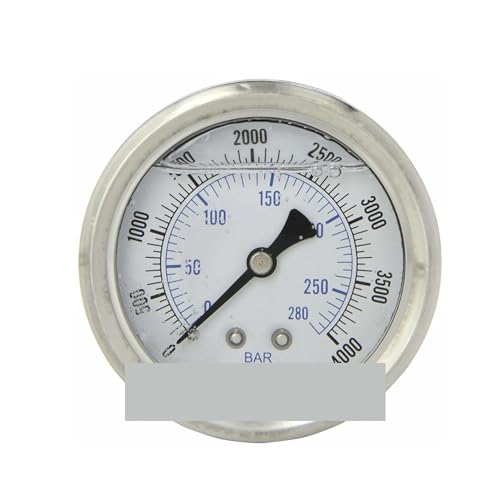Mesure de pression 0-4000 PSI avec cadran lisible et raccord arrière 1/4