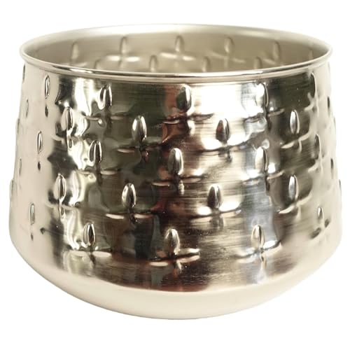 Pot de fleurs Leaf en métal argenté 18 cm cache-pot décoratif design - 3