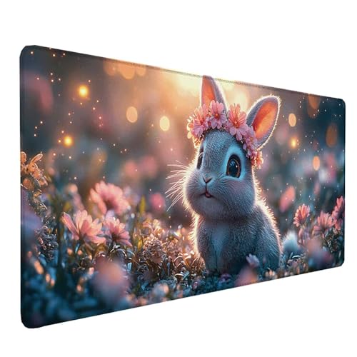 Sous main bureau lapin grand format 150x80 cm pour un espace de travail zen