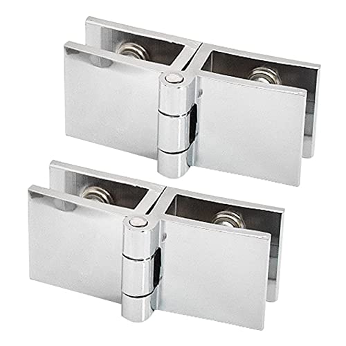 Kisbeibi 2 bisagras de clip de puerta de cristal, clip de bisagra ajustable para vidrio de grosor de 5 mm a 8 mm (tamaño: 180 grados)
