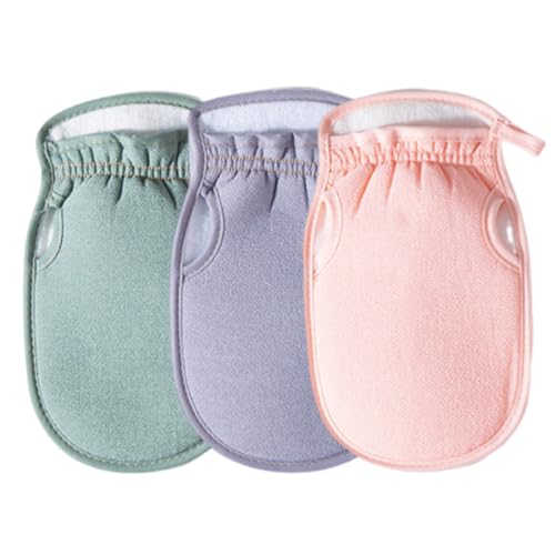 3 Pezzi Guanto Esfoliante Corpo Premium, Guanti Lavaggio Esfoliante, Rimozione della pelle morta per il Corpo, Spugna Scrub Corpo, Spugna Doccia per Peeling e Scrub