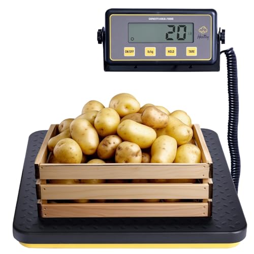 400lbs Commercial Scale Digital Receiving Scale with Anti-Slip Aluminum Platform, High Accuracy Food Scale with Hold/Tare/Auto-Off, Kitchen Scale with LCD Display for Restaurant/Cater