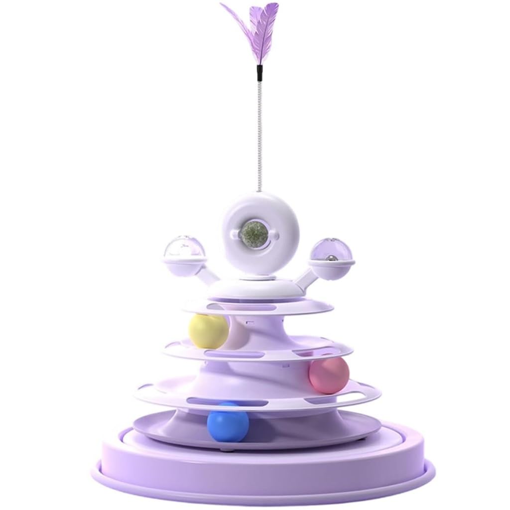 Palo de burla de plumas para gatos activos en circuitos de juego en casa
