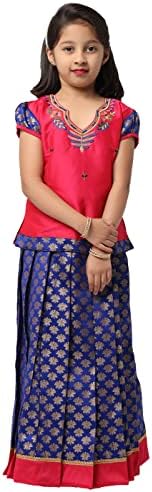 Ashwini Readymade Indian Girls Pink Color Pattu Pavadai | Indian Ethnic Kids Wear