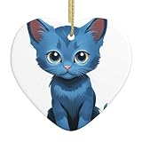 Christmas tree Ceramic hanging Love Pendant YYHWHJDE Smurf Kitten Prints Designed specifically for holiday 3.12x3.12in