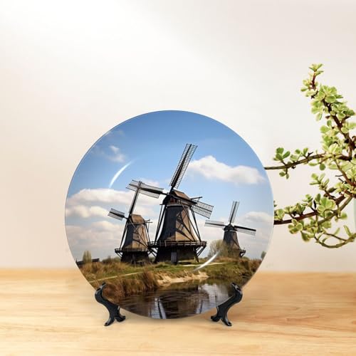 Assiette décorative en céramique de 25,4 cm avec support pour bureau - 7