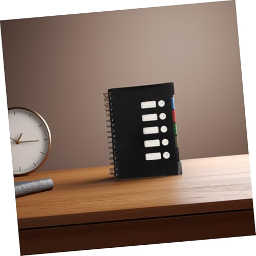 Cahier à spirale avec intercalaires noirs carnet ligné pour école et bureau 150 pages