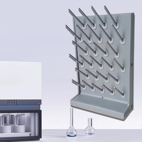 2 Pack Lab Drying Rack 27 Pegs Laboratory Glassware Rack PP Drying Rack Wall-Mount Bottle Drying Rack Desk Top Draining Rack Lab Supply Drying Rack Cleaning Equipment for School Lab Utensil - Thumbnail 2