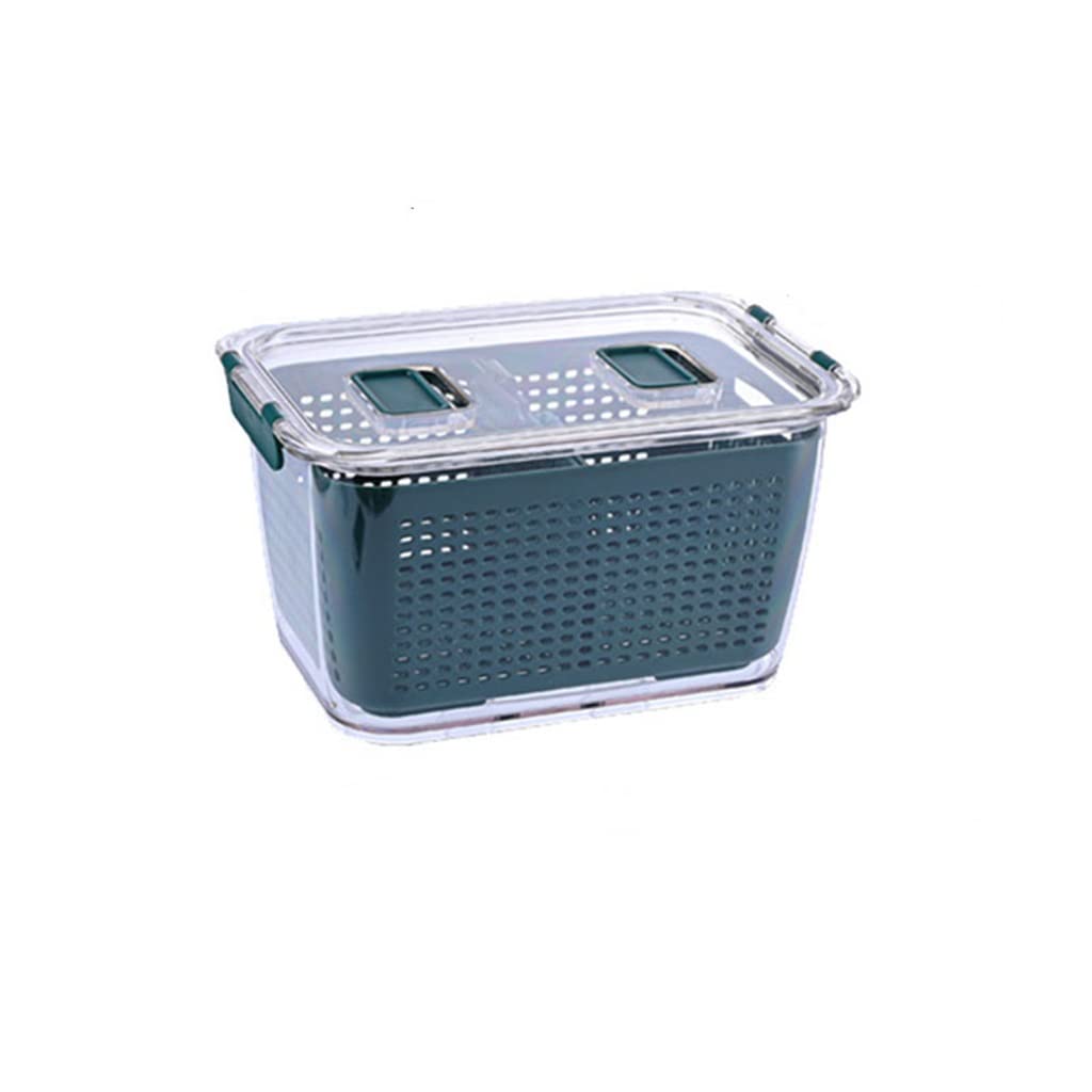 Kühlschrank-Aufbewahrungsbox Frischhaltebox mit Griff, transparentes Material (Farbe: dunkelgrün, Größe: 2,5 l) (grün 2,5 l)