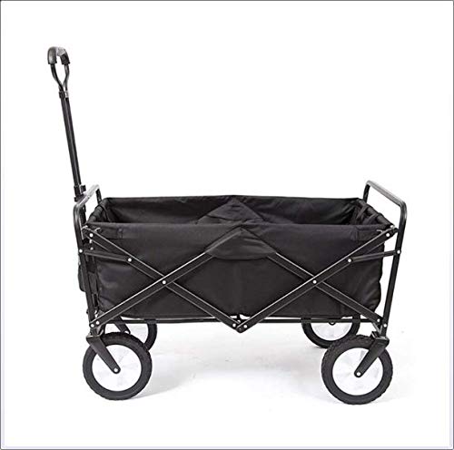 ASDFGHJKL Collapsible Outdoor Utility Wagon, Heavy Duty Folding Garden Portable Hand Cart Adjustable Handles And Double Fabric for Shopping Picnic Beach