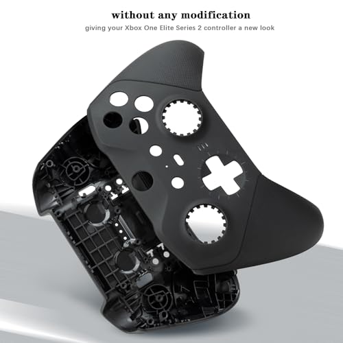 Image of Housing Shell Faceplate Front Back Case Top Cover Bottom Case LB RB Bumper Trigger Button Middle Baffle for Xbox One Elite Series 2 Elite Series 2 Core Controller Replacement Parts(Black