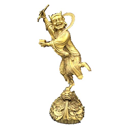 Statue Feng Shui Kuixing en cuivre pur lourd gravé pour la protection de la maison