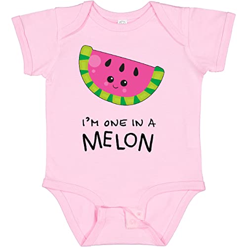 inktastic I'm 1 in a Melon Cute Smiling Watermelon Baby Bodysuit