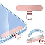 ZXZone ストラップホルダー【 傷防止フィルム加工】 スマホ ストラップホルダー 折り曲げても浮きにくい設計・極薄0.2mmの金属製タグパッチ採用 携帯ストラップホルダー 落下防止 首掛け 斜めがけ 肩掛け 首かけ 携帯ストラップ iphone android スマホアクセサリ全機種対応 (ローズゴールド-TD)