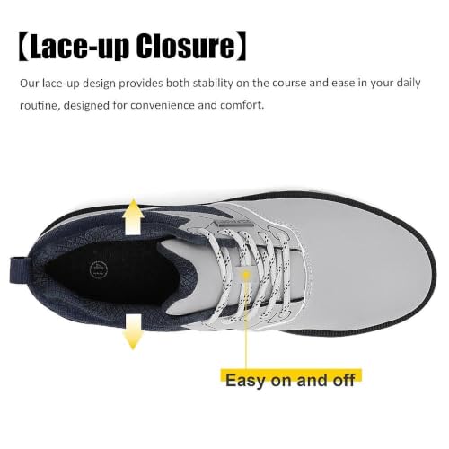 Image of ULTIANT Men's Golf Shoes Fixed Nailless Sole Waterproof Lightweight No-Slip Walking Shoes Size7.5-14