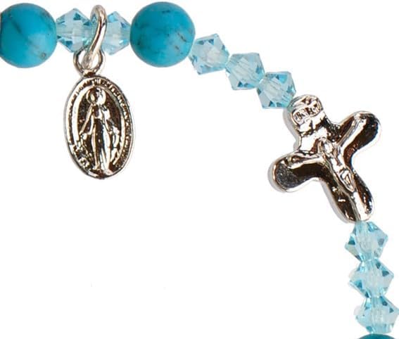 Turquoise 6mm Rosary Bracelet - Image 2