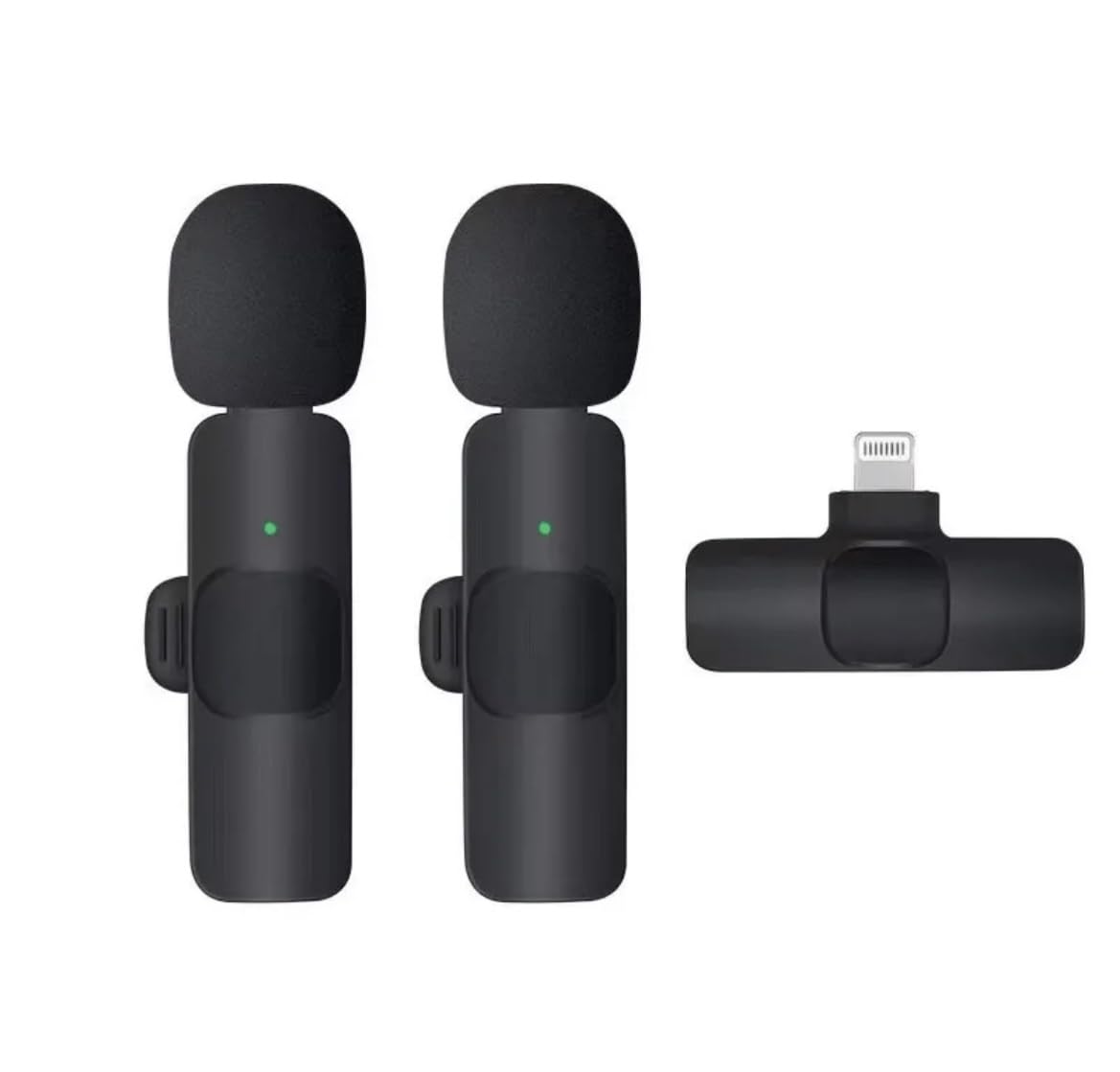 2 Wireless Lavalier Microphone Mini Bluetooth Microphone for use with Iphone and Ipad, Black