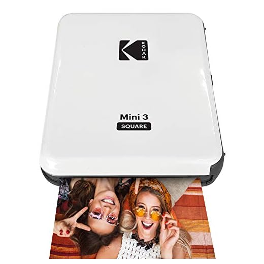 KODAK All-New Mini 3 Square Instagram Size Bluetooth Portable Photo Printer with 4PASS Technology - White
