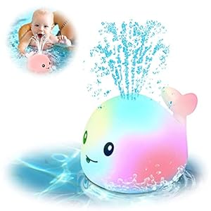 AURUZA Baby Bath Toys,Whale Spray Swimming Pool Toy,Baby Light Up Bath Tub Toys,Waterproof Design Fun Bath Toys,Smooth…
