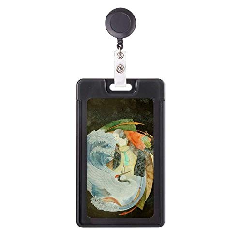 White Crane - Funda retráctil para tarjetas con diseño de ilustrador chino antiguo