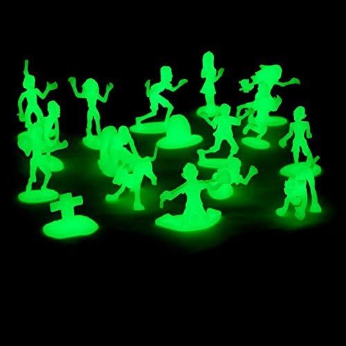 Miniatura 2 de Mini figuras de acción de zombies de Halloween – 100 juguetes que brillan en la oscuridad con 14 esculturas únicas incluyendo zombis, mascotas,