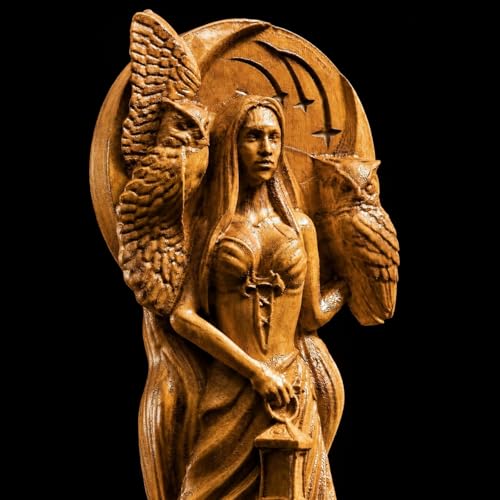 Estatua Diosa Nyx de Madera miniatura 3