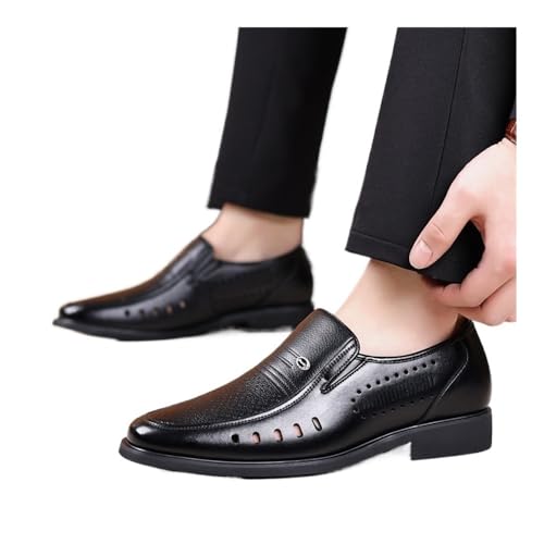 Men's Business Casual Breathable Leather Shoes Oxfords(Black,46)4
