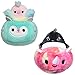 Squishville by Original Squishmallows Kai in Boat & Elda in Carriage - Two 2” Mini-Squishmallow Orca Whale and Pink Ostrich Plush, Plush Boat and Carriage Vehicles - AMAZON EXCLUSIVE