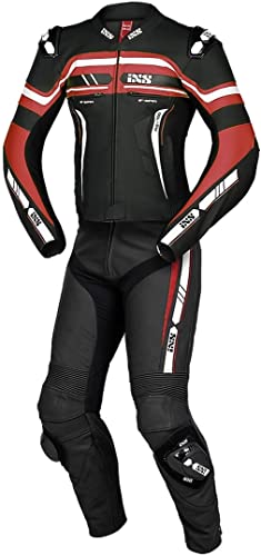 IXS Sport RS-700 2.0 Tuta in pelle da moto a due pezzi, nero/rosso/bianco, 50