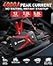NHOWIN Battery Jumper Starter Portable, 4000A 4 in 1 Function Jump Starter Up to 7.5L Gas & 5.0L Diesel Engines 12V Jump Box for Car Battery with Smart Jumper Cables and LED Flashlight