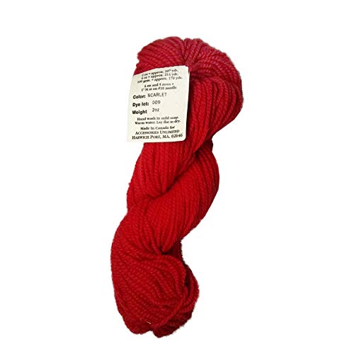 Candide Wool Yarn Christmas Stocking Knitting Kit (2Oz / 107Yd Replacement Yarn Skein, Scarlet Red) #TOP1