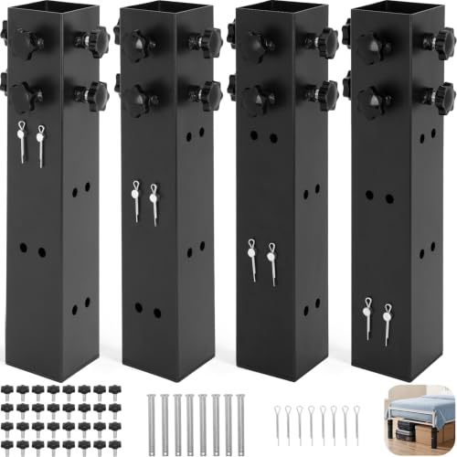 Dmzosmd 4 Pack Carbon Steel Dorm Bed Risers, 3.15" Diameter Metal Bed Riser