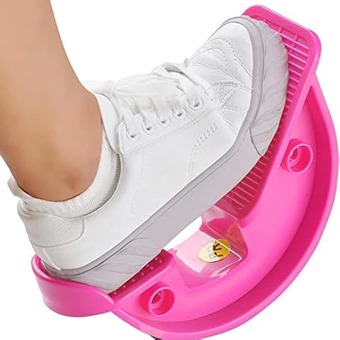 COVVY Foot Rocker Calf Stretcher Ankle Plantar Board for Achilles Tendonitis, Muscle Stretch, Feet and Shin Splint Pain Relief - Improve Calf Flexibility, Ankle Mobility - Rose Cover