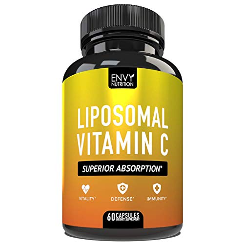 Liposomal Vitamin C Capsules - with Ascorbic Acid for Superior Absorption - High Dose Vitamin C Supplement for Adults - Immunity, Defense, Vitality - 1200mg (90 Capsules)