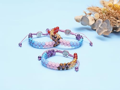 Image of Top Plaza Bead Chakra Bracelet 7 Chakras Healing Crystals Bracelet Yoga Stone Beads Bracelets Meditation Relax Anxiety Bangle for Womens Mens
