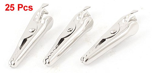 sourcing map 25 Pcs Metal Alligator Clips Test Lead Crocodile Clamps, Silver - Image 3
