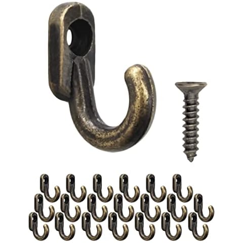 FUXXER® - Juego de 20 Mini Ganchos de Hierro Bronce Cover