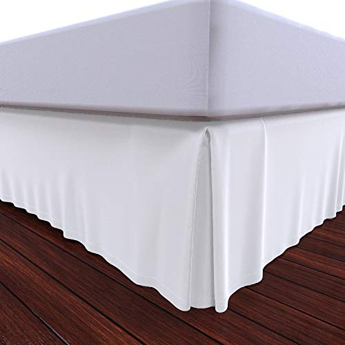 Bed Skirt by Royal - 100% Natural Cotton - Luxurious 4 Side Pleated Skirt That is Durable and Easy to Wash - Wrinkle and Fade Resistant (Queen, White)