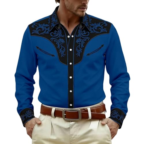 Chemise western imprimée slim fit et regular en élasthanne pour homme