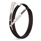 OTraki 3FT Nylon Guitar Cable 1/4 Inch Electric Guitar Cord Right Angle Electric Guitar Cable with 6.35mm Nickel-Plated TS Plug Instrument Cable for Bass Drum Audio Device 1M Black & Red