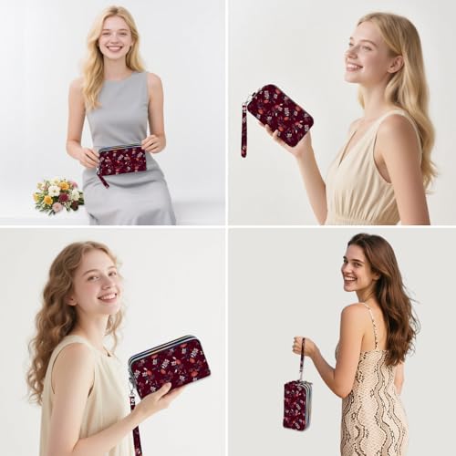 Image of BIAOTIE Large Capacity Wristlet Wallet - Women Printed Nylon Waterproof Handbag Clutch Purse