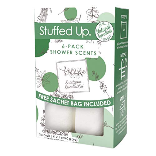 Stuffed Up (Eucalyptus) Shower Scent Steamers (6-Pack) - Aromatherapy Burst Tablets - Extra Large Value Set