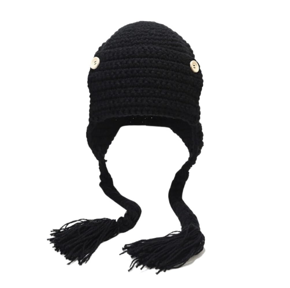 Zimowa Czapka Czapka Z Daszkiem Ciepła, Gruba Czapka Z Dzianiny, Miękka, Rozciągliwa, Gruba, Śliczna Czapka Z Dzianiny Czapka Damska Męska (Color : Siyah, Size : One Size)