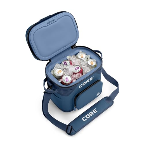 Image of CORE Magnetic Leak Proof Soft Cooler with Waterproof Zipper | Insulated Bag Portable Ice Chest Box | Best Soft Cooler for Food & Beverages for Tailgating, Car Camping, Travel, and Family Beach Picnics