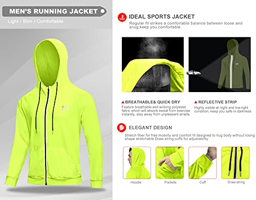 image for MEETYOO Running Jacket for Men (Lightweight-Green, Large)