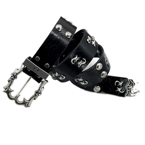 Corset punk pour filles en ceinture en cuir noir pour jeans et pantalons