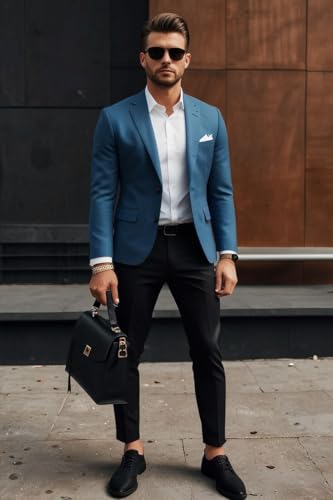 Mens Blazer Casual Sport Coats for Men Slim Fit Two Button Lightweight Suit Jacket for Business Wedding Prom3