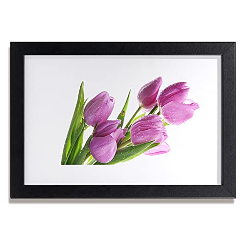 Affiche encadrée Tulup au rendu premium avec son cadre en MDF noir et photo de tulipes
