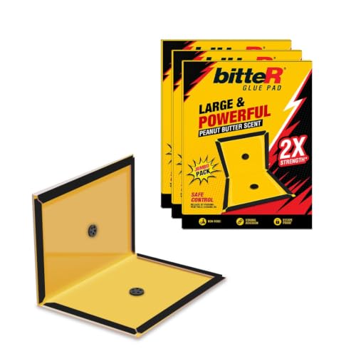 Image of Bitter Jumbo Sticky Traps for Crawling & Flying Insects | Non-Toxic, Pesticide-Free Insect Catcher Pads for Home, Kitchen, Office & Garden | Easy to Use (Pack of 3)