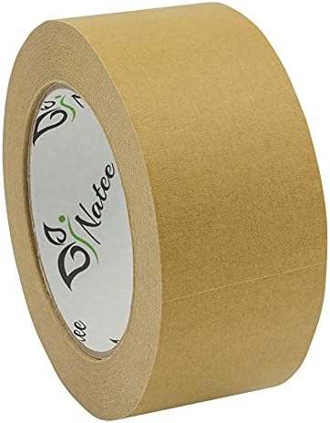 NATEE® Kraft Paper Packaging Tape | Fully Recyclable Sticky Tapes | Strong Eco-Friendly Kraft Paper for Packing Parcels and Boxes | Brown Paper Packaging for Moving House | 50 Metres x 50mm (1)